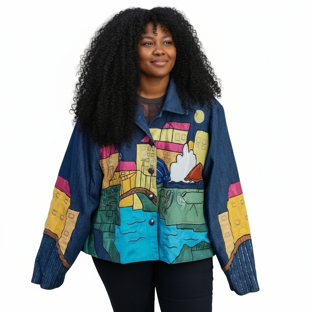 Vintage 80's 90's Ultimate Art To Wear  Denim Jacket - Picture 11 of 12